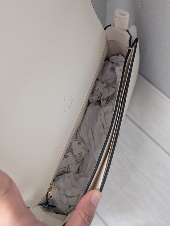 NWT Kate Spade KN644 Quinn Refined Leather Shoulder Bag In Cashew Milk - Picture 4 of 4